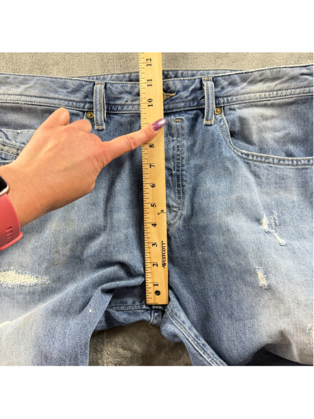 Diesel Buster Jeans Men’s W36 L32 Distressed Slim Tapered Y2K Indie Sleaze Blue - Picture 13 of 16